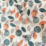 Cotton Linen - Linho com Algodão - Estampa Folhagem Entardecer