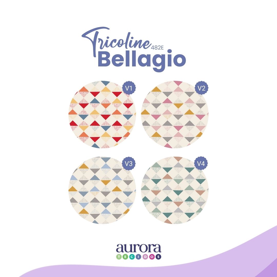 Tricoline Bellagio 170 fios - Triângulos Entardecer