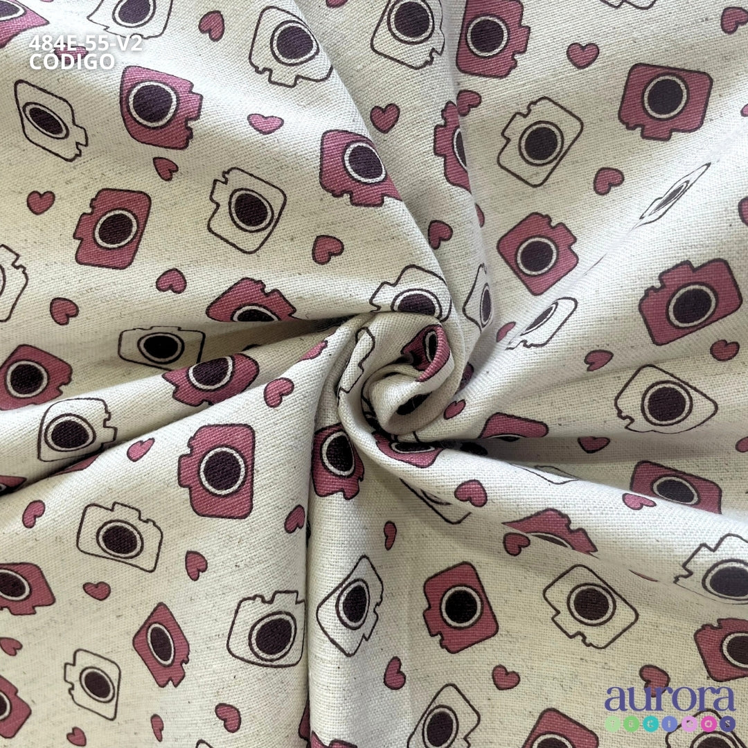 Cotton Linen - Linho com Algodão - Câmera e Coração