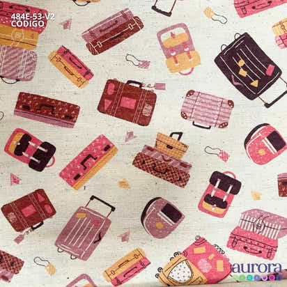 Cotton Linen - Linho com Algodão Estampa Bagagens