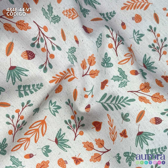 484E - Cotton Linen - Linho com Algodão - Galhos e Folhas