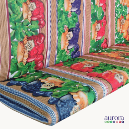 Tricoline Digital 100% Algodão - Geleia & Mel - Barrado