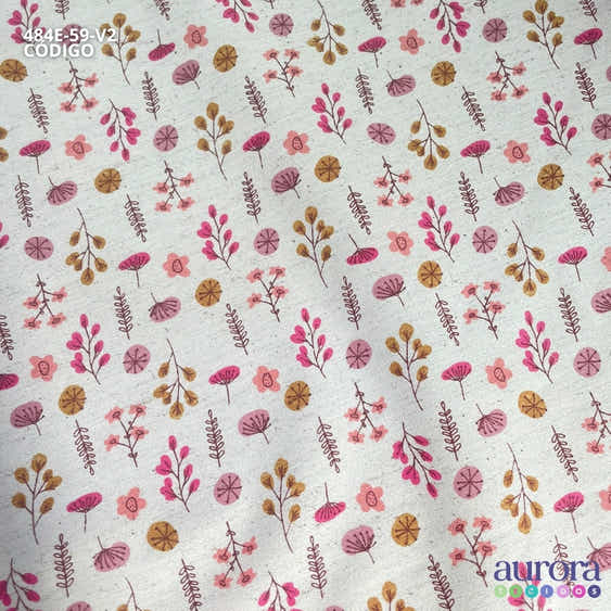 Cotton Linen - Linho com Algodão - Floral Colorido