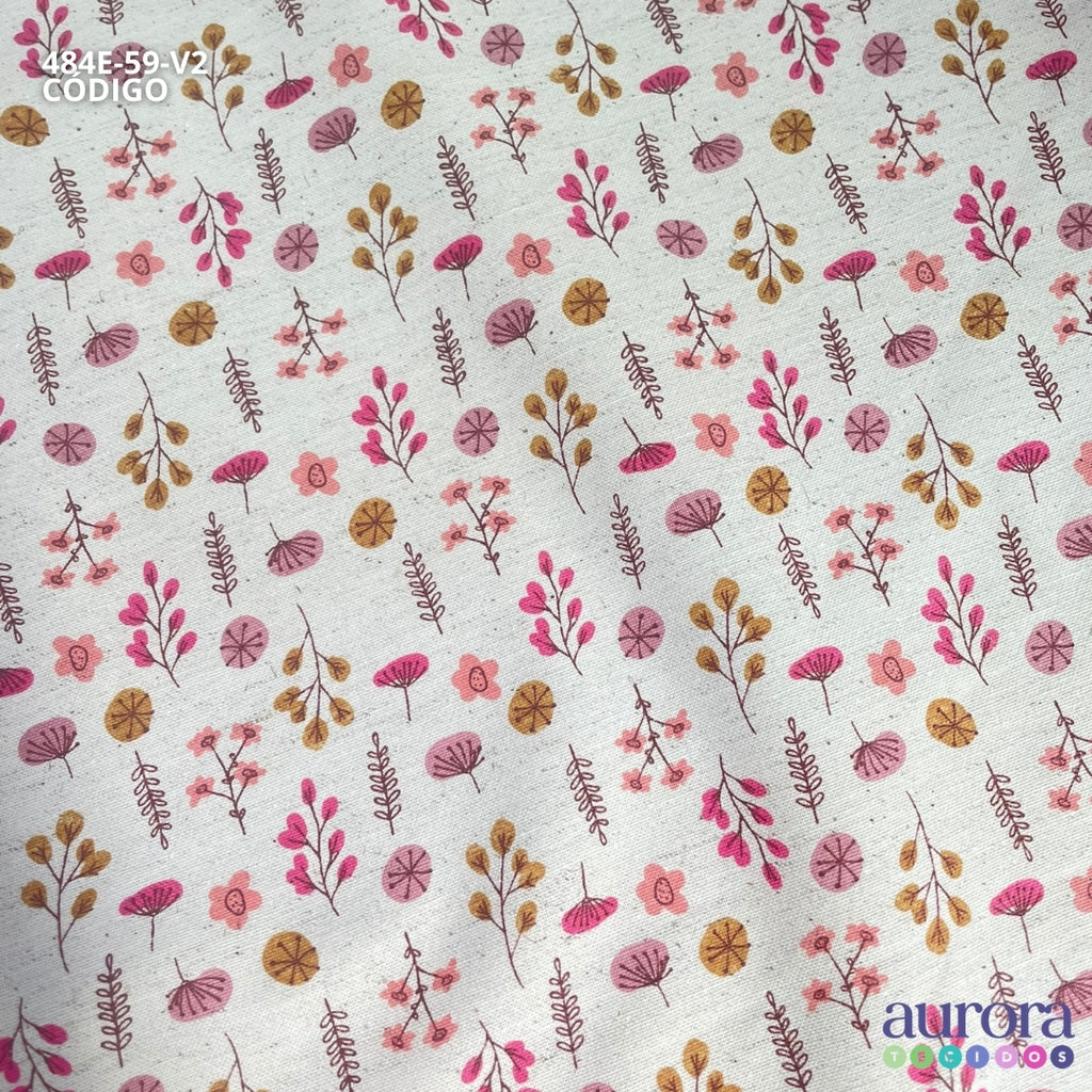 Cotton Linen - Linho com Algodão - Floral Colorido