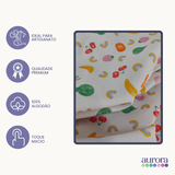 Tecido Flanela Digital - Estampas de Frutas