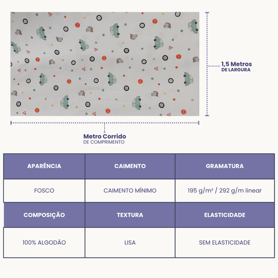 Tecidos Tricoline 100% Algodão Coleção Baby Estampa Brinquedos