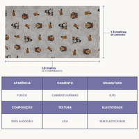 Tricoline Digital 100% Algodão - Coleção Natal - Bonecos e Sinos