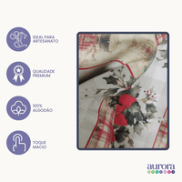 Tricoline Digital 100% Algodão - Coleção Natal 2024 - Jogo Americano + Caminho de Mesa