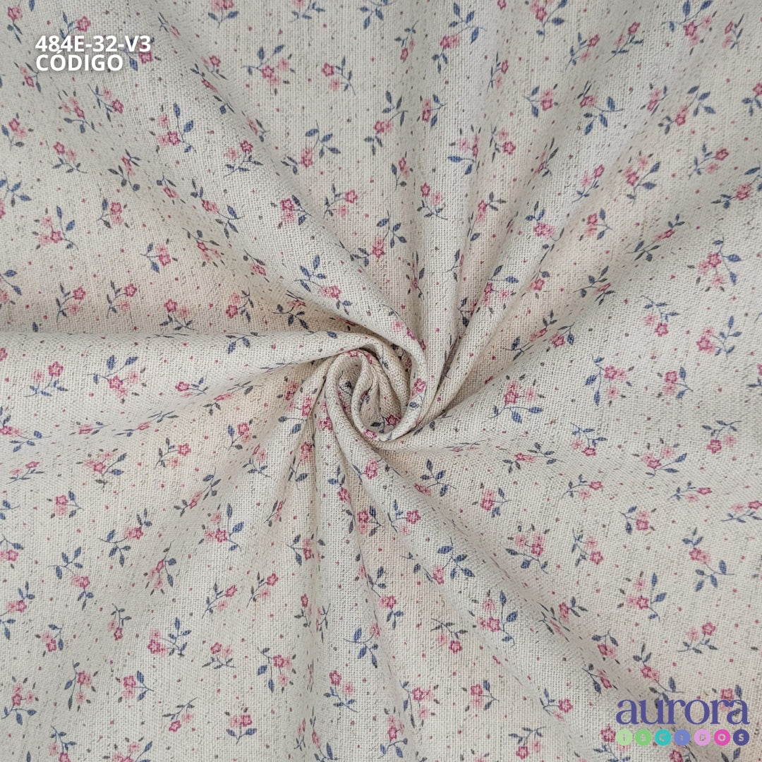 Cotton Linen - Linho com Algodão - Estampa Florzinhas II