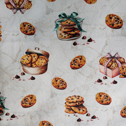 Tricoline Digital 100% Algodão - Coleção Artesanato - Estampa Cookies