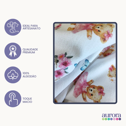 Tecido Flanela Digital -  Estampa Ursos