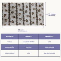 Tricoline Digital 100% Algodão - Coleção Natal - Estampa Guirlanda de Natal