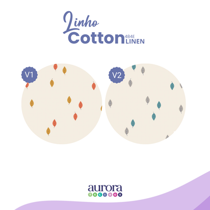 Cotton Linen - Linho com Algodão - Mini Folhas Entardecer