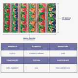 Tricoline Digital 100% Algodão - Geleia & Mel - Barrado