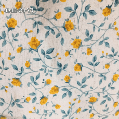 Tecido Linho com Algodão - Coleção Artesanato - Estampa Mini Rosas