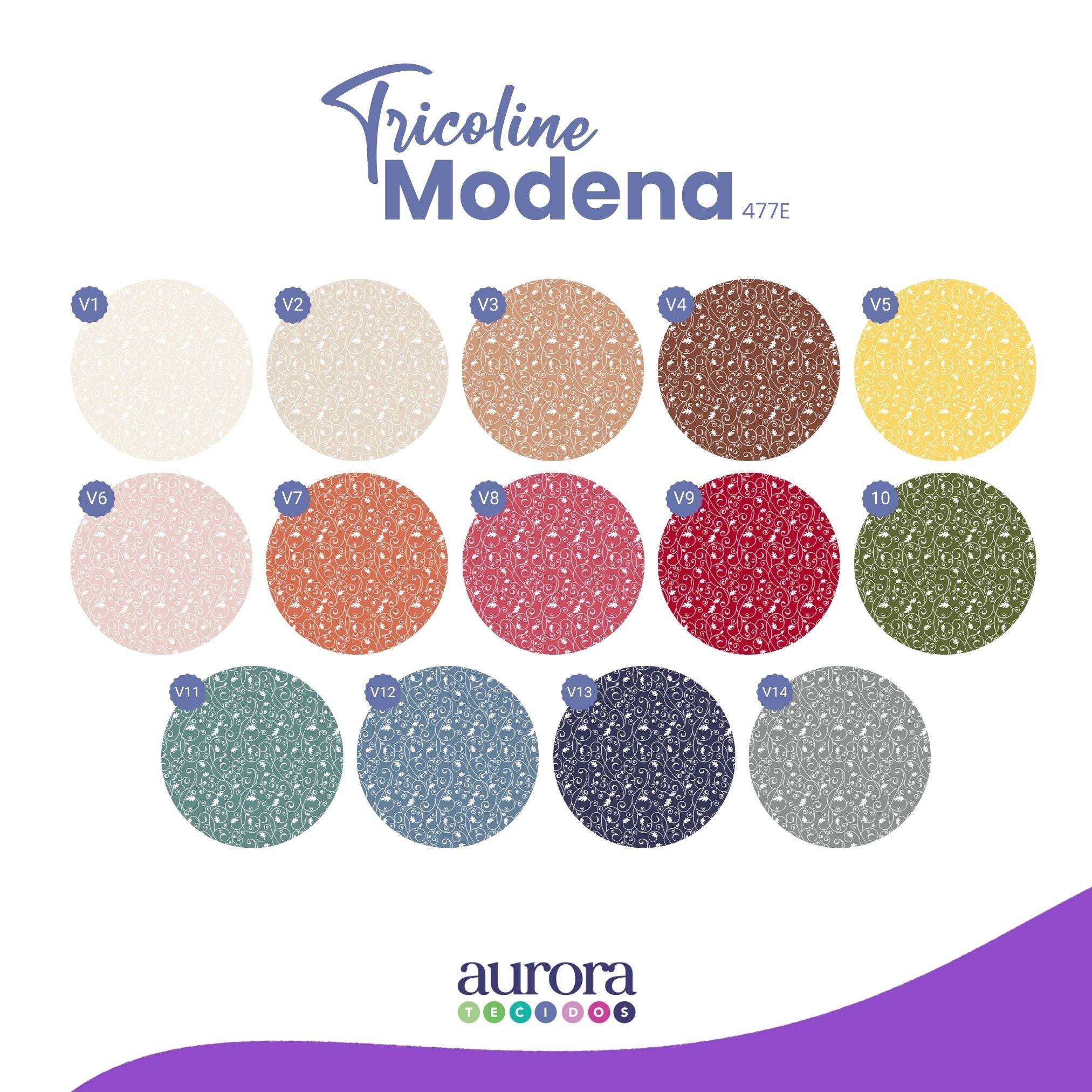 Tricoline Modena 100% Algodão - Bella Cucina Mini Flores