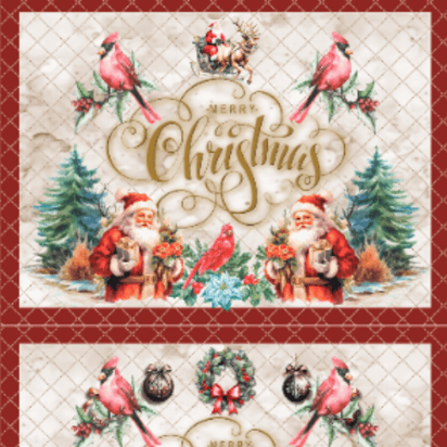 Tricoline Digital 100% Algodão - Coleção Natal 2024 - Jogo Americano + Caminho de Mesa