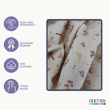 Tecido Linho com Algodão Estampa Bichos na Floresta