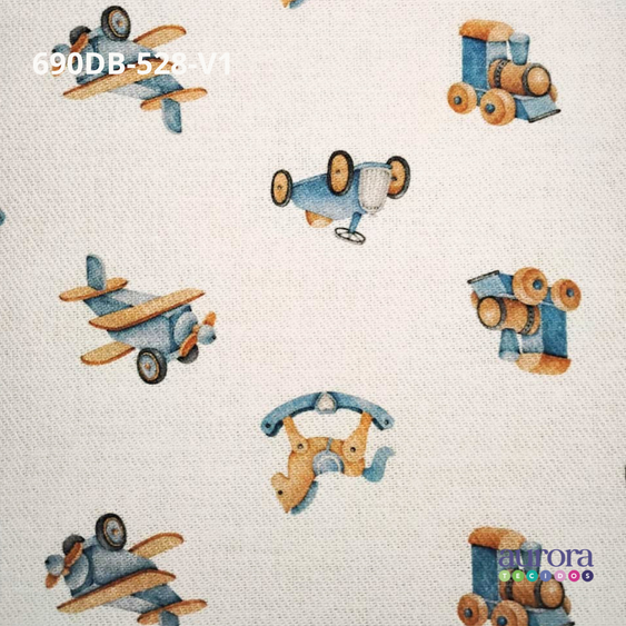 Tecido Flanela Digital - Estampas Brinquedos