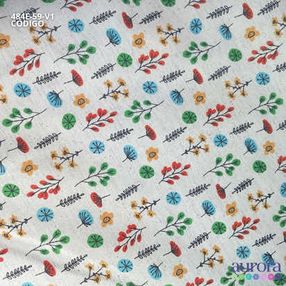 Cotton Linen - Linho com Algodão - Floral Colorido
