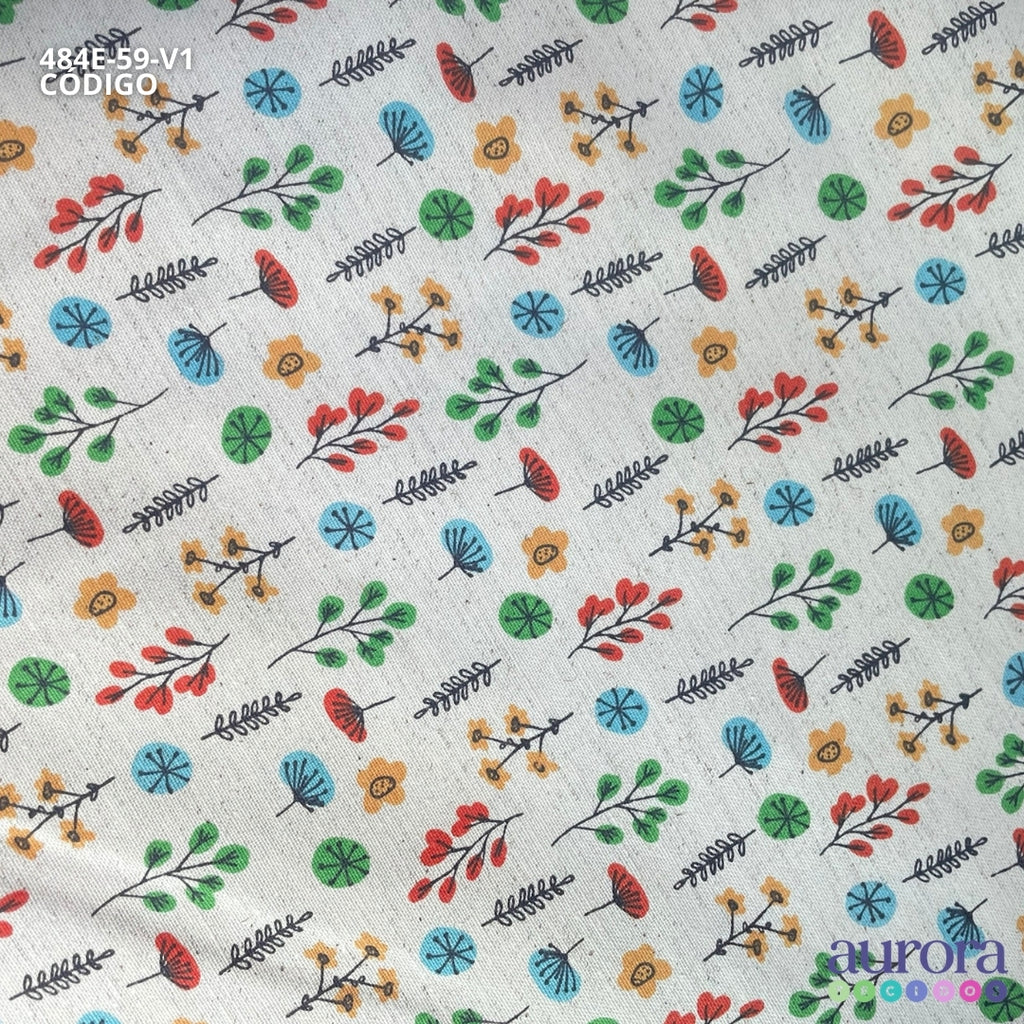 Cotton Linen - Linho com Algodão - Floral Colorido
