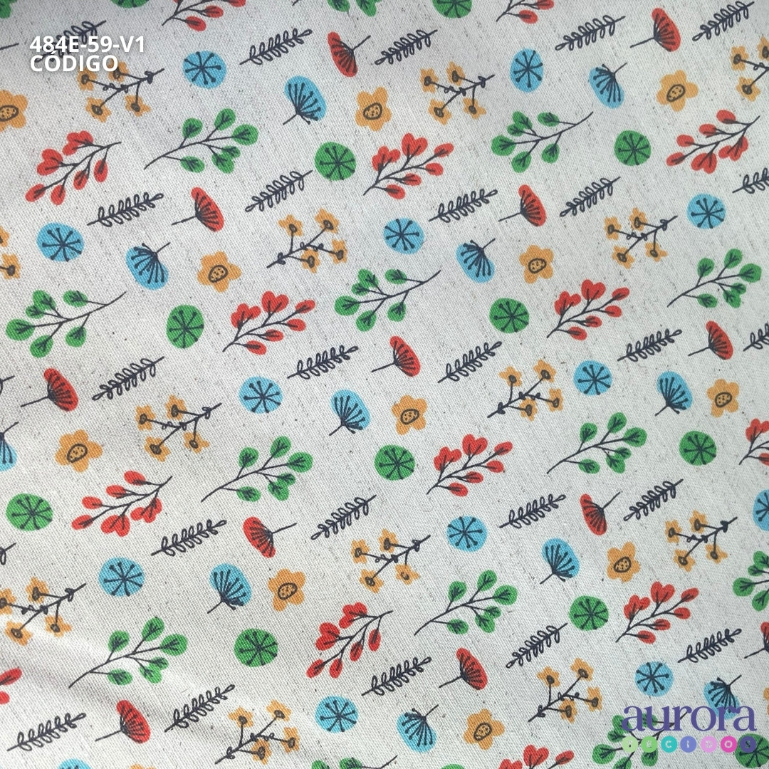 Cotton Linen - Linho com Algodão - Floral Colorido