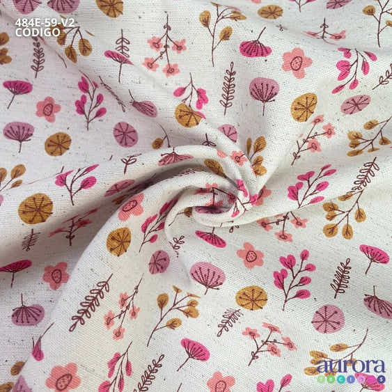 Cotton Linen - Linho com Algodão - Floral Colorido