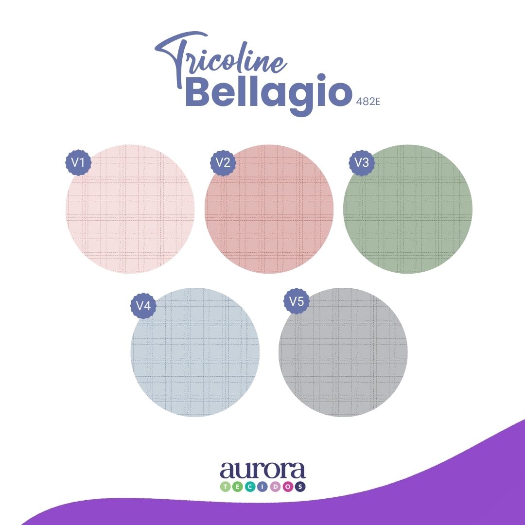 Tricoline Bellagio 170 fios - Quadriculado Entardecer