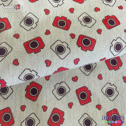 Cotton Linen - Linho com Algodão - Câmera e Coração