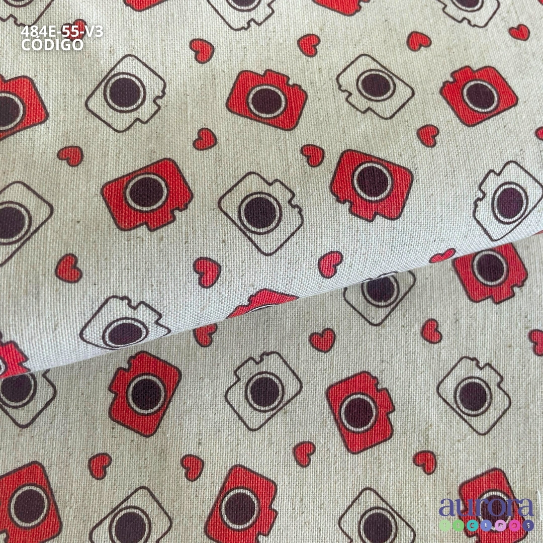 Cotton Linen - Linho com Algodão - Câmera e Coração