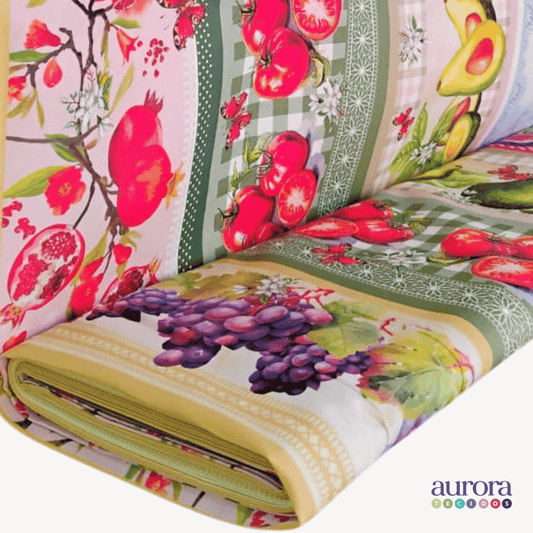 Tricoline Digital 100% Algodão - Coleção Cozinha Encantada Barrado II