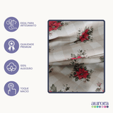 Tricoline Digital 100% Algodão - Coleção Natal - Flor de Natal