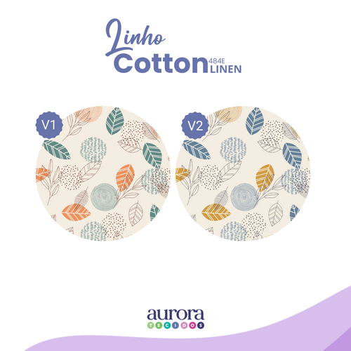Cotton Linen - Linho com Algodão - Estampa Folhagem Entardecer