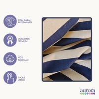 Tecido Linho com Algodão - Coleção Artesanato - Estampa Listras Largas