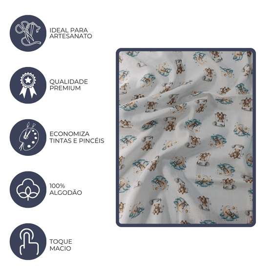 Fraldas Mini Quadriculadas Estampas Digitais - Coleção Ursos