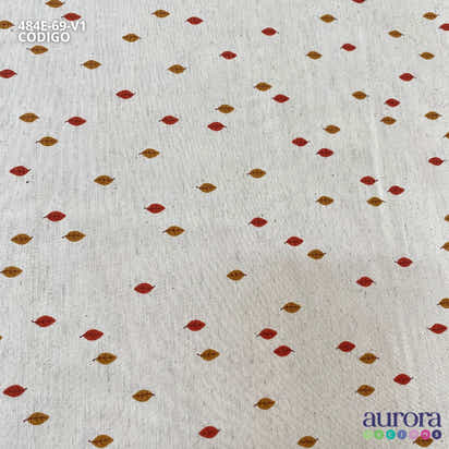 Cotton Linen - Linho com Algodão - Mini Folhas Entardecer