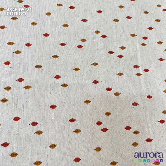 Cotton Linen - Linho com Algodão - Mini Folhas Entardecer