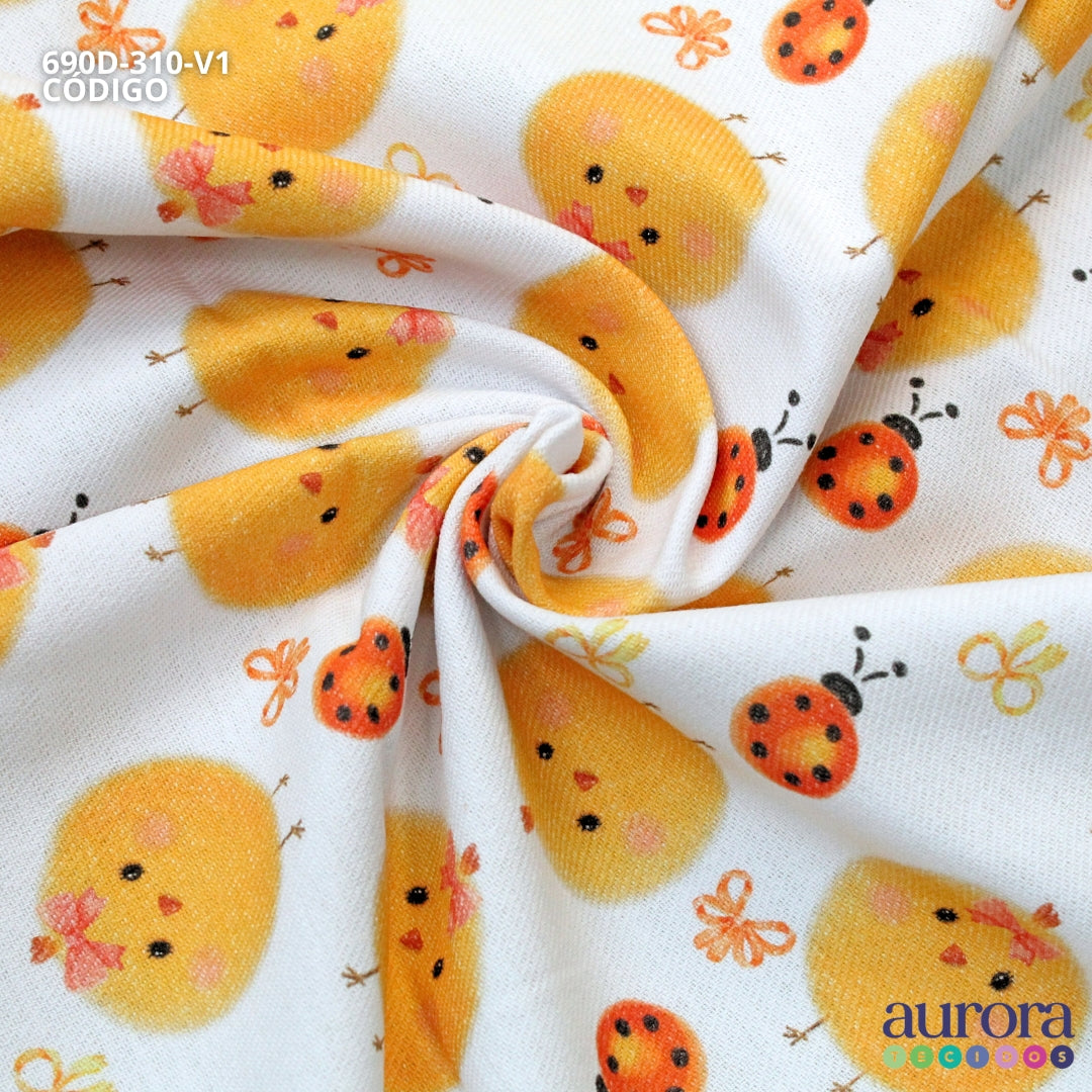 Flanela Digital Estampada - Joaninha e Piu-piu
