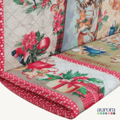 Tricoline Digital 100% Algodão - Coleção Natal - Barrado Biscoitos De Natal