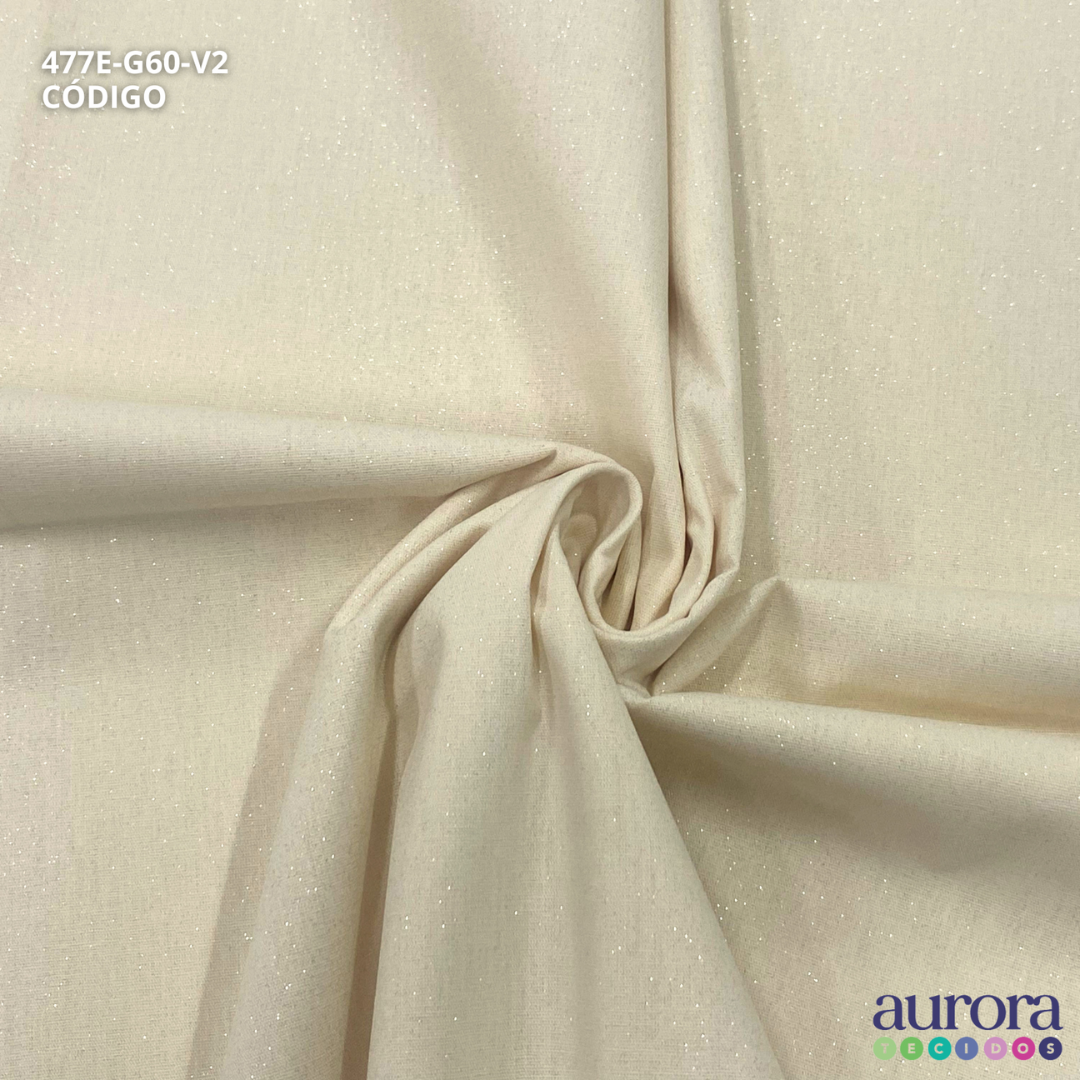 Tricoline Modena 100% Algodão- Liso c/ Gliter Prata