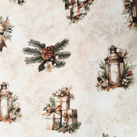 Tricoline Digital 100% Algodão - Coleção Natal -Estampa Presentes do Noel