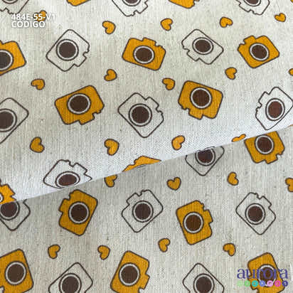Cotton Linen - Linho com Algodão - Câmera e Coração
