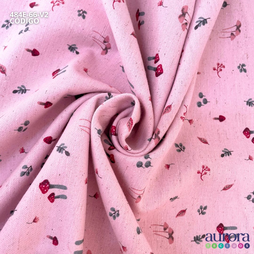 Cotton Linen - Linho com Algodão - Cogumelos Entardecer