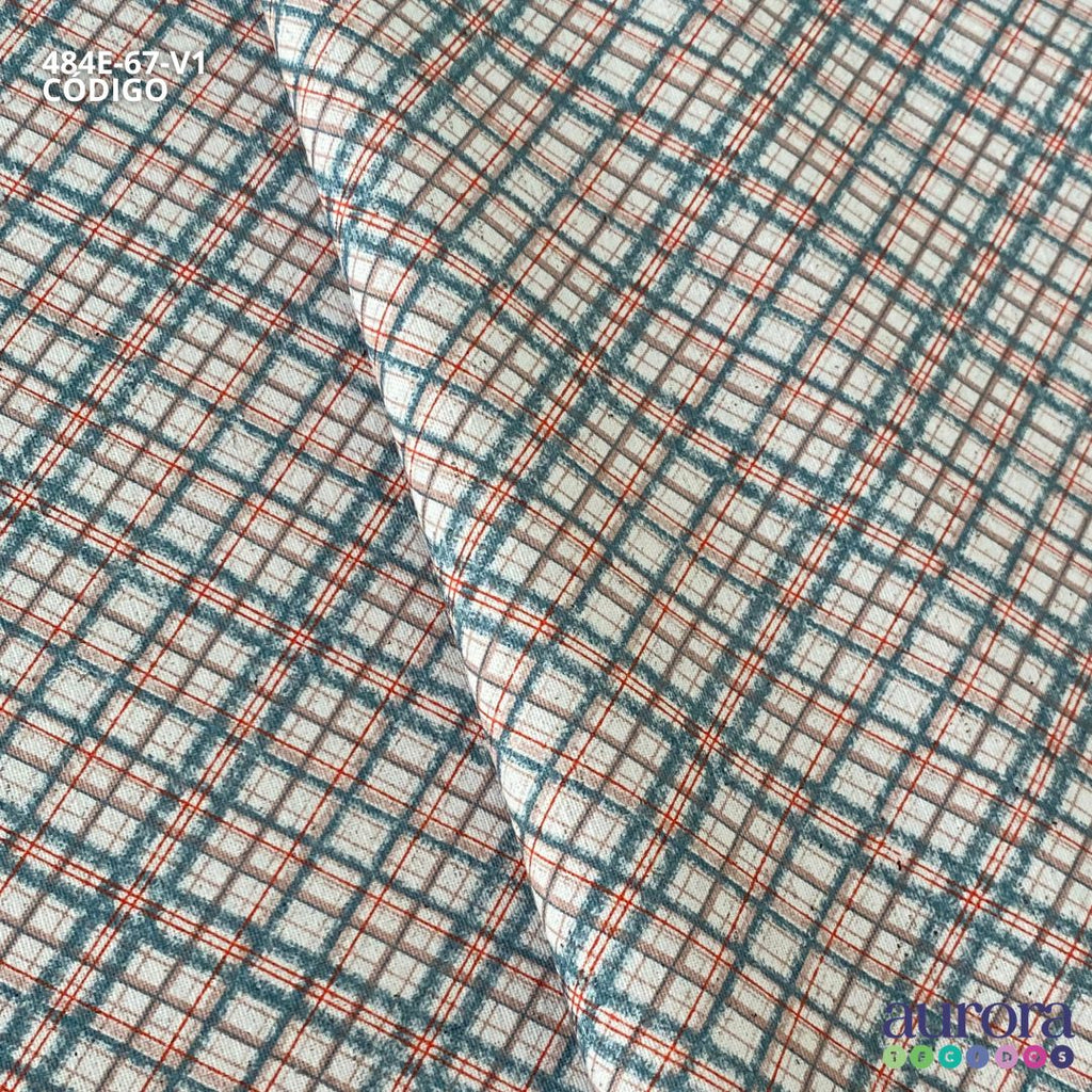 Cotton Linen - Linho com Algodão - Xadrez Diagonal Entardecer