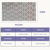 Tecido Linho com Algodão - Coleção Artesanato - Estampa Ramos Floridos