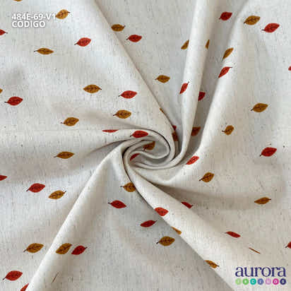 Cotton Linen - Linho com Algodão - Mini Folhas Entardecer