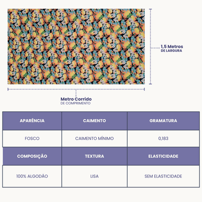 Tricoline Digital 100% Algodão - Coleção Geleia e Mel - Abelhas I