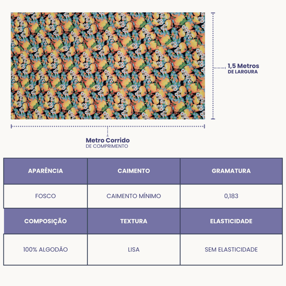Tricoline Digital 100% Algodão - Coleção Geleia e Mel - Abelhas I