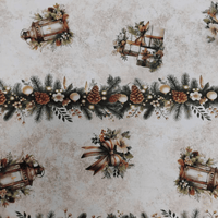 Tricoline Digital 100% Algodão - Coleção Natal - Estampa Guirlanda de Natal