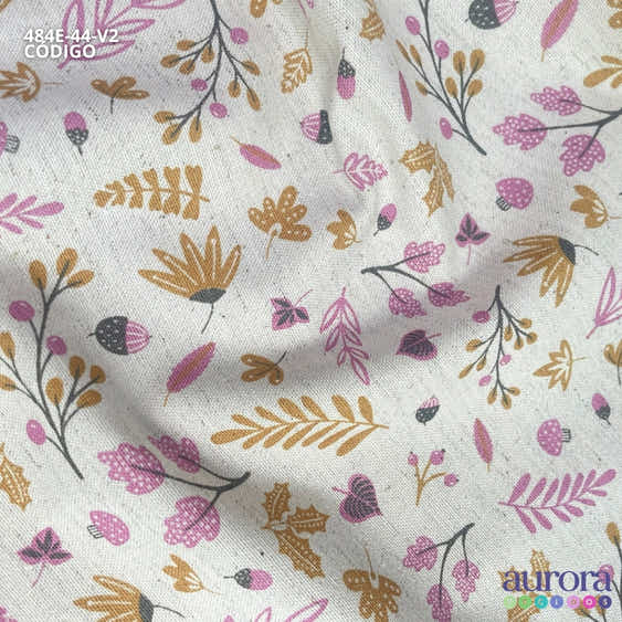 484E - Cotton Linen - Linho com Algodão - Galhos e Folhas